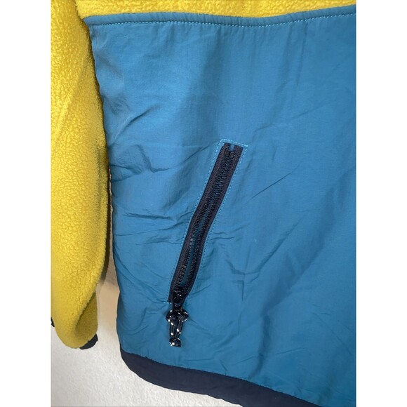 OBEY Men GALLAGHER Fleece Sweater Jacket 3/4 Zip Pockets Bungee Waist Yellow S - Picture 4 of 12